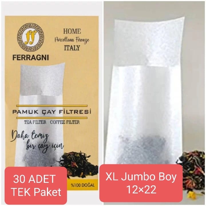 Çay Demleme Poşeti (Çay Filtresi)  XL JUMBO BOY Tek Paket (30 Adet) 