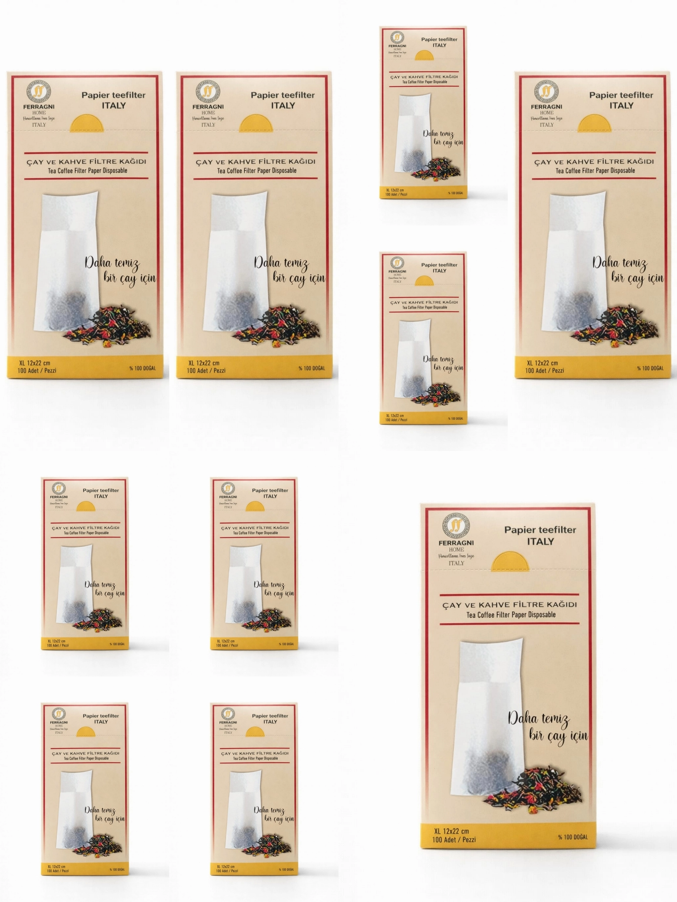 Çay Demleme Filtre Kağıdı XL JUMBO BOY 12*22 cm Kutulu 10 Paket (1000 Adet) 