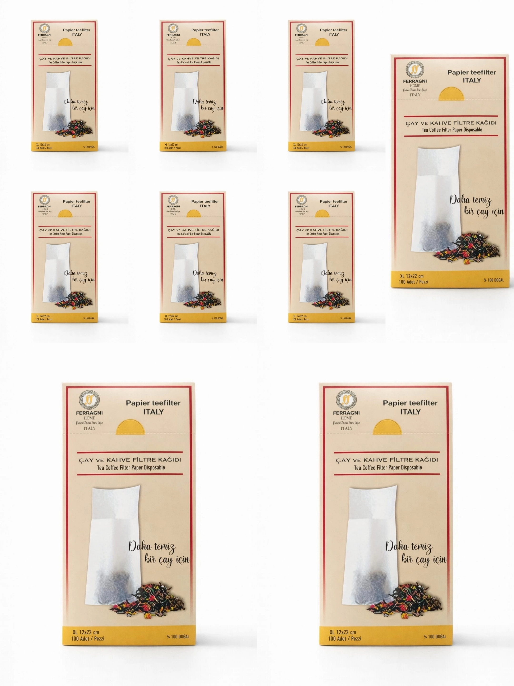 Çay Demleme Filtre Kağıdı XL JUMBO BOY 12*22 cm Kutulu 9 Paket (900 Adet) 