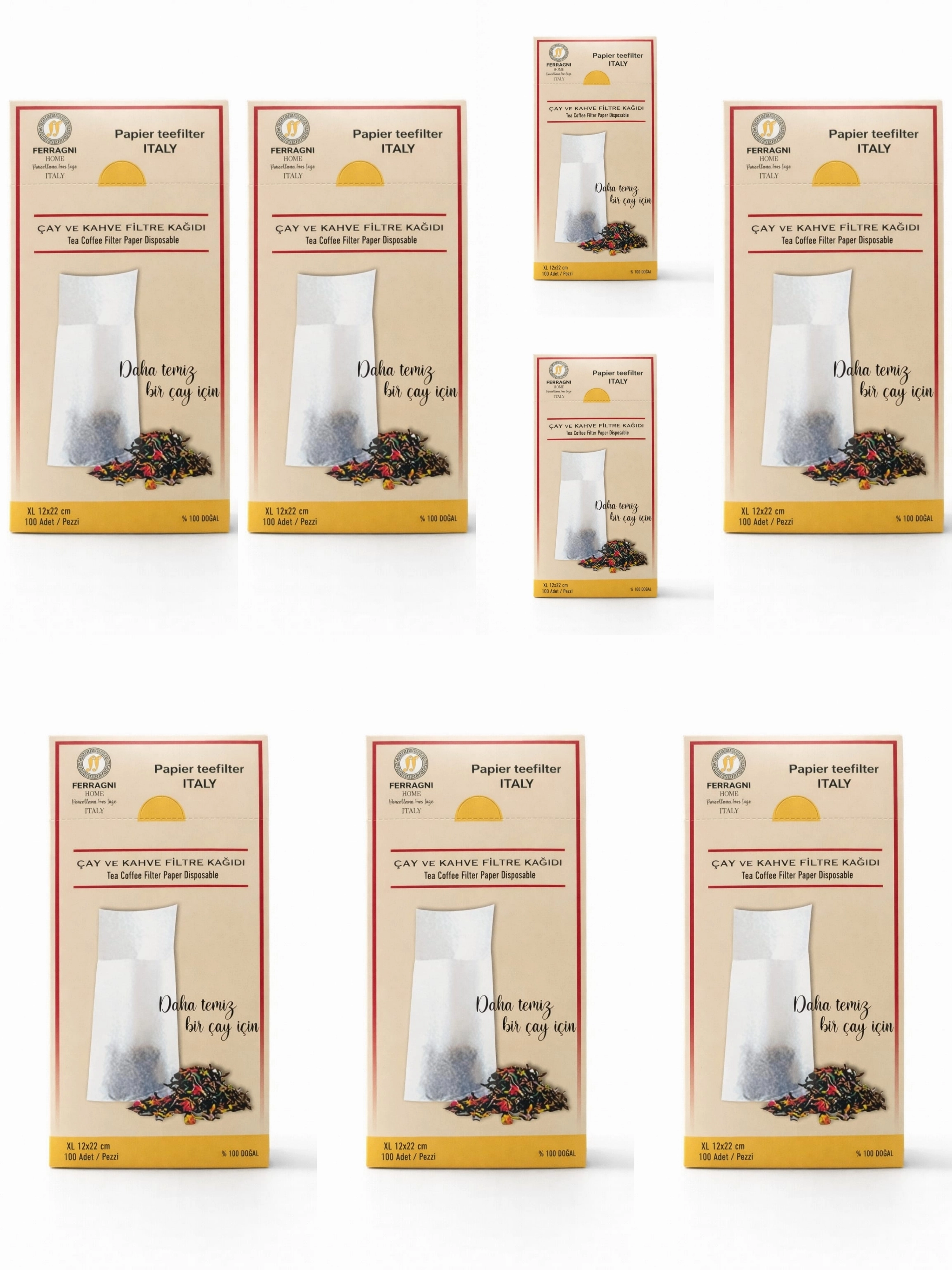 Çay Demleme Filtre Kağıdı XL JUMBO BOY 12*22 cm Kutulu 8 Paket (800 Adet) 