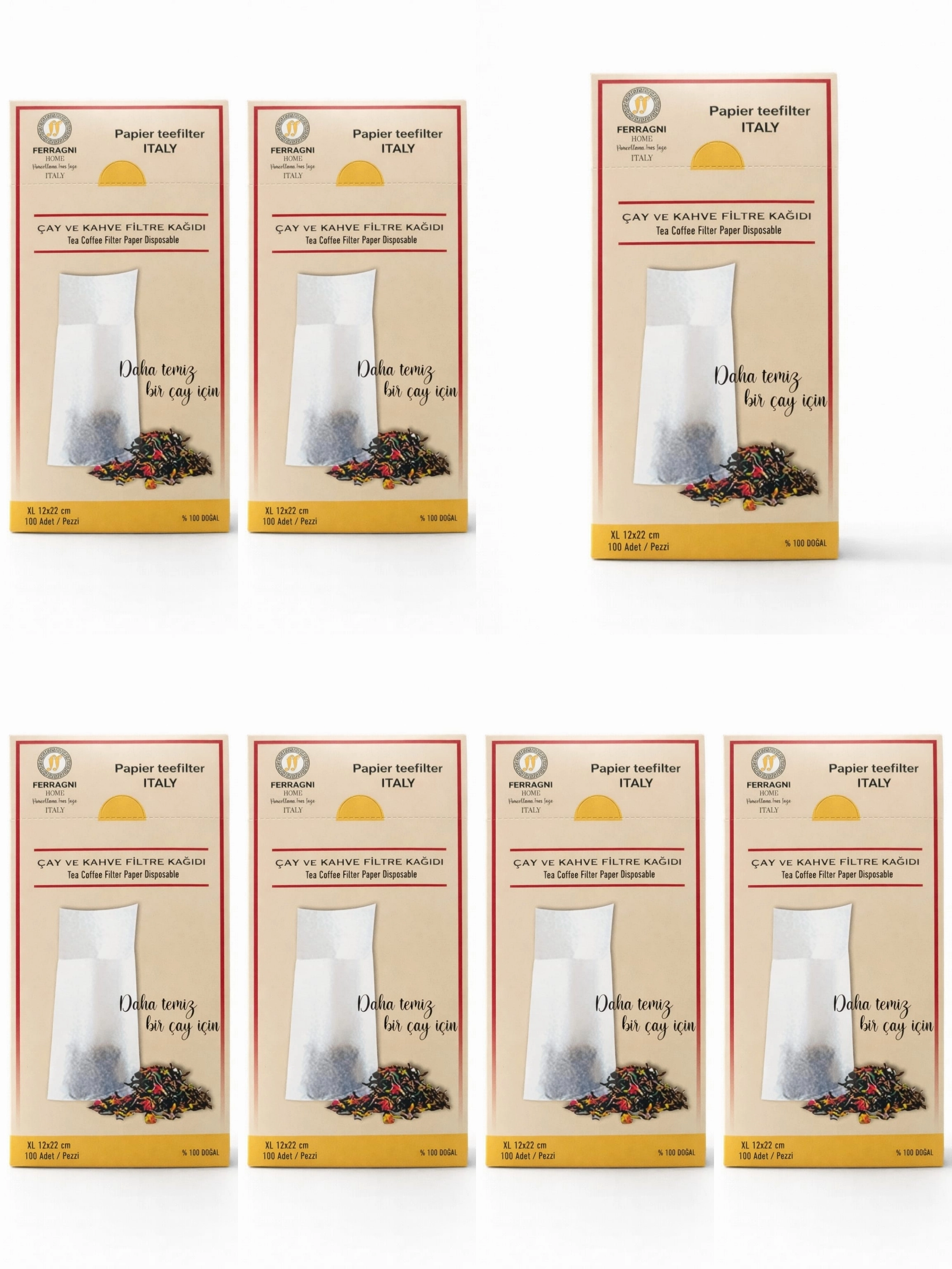 Çay Demleme Filtre Kağıdı XL JUMBO BOY 12*22 cm Kutulu 7 Paket (700 Adet) 