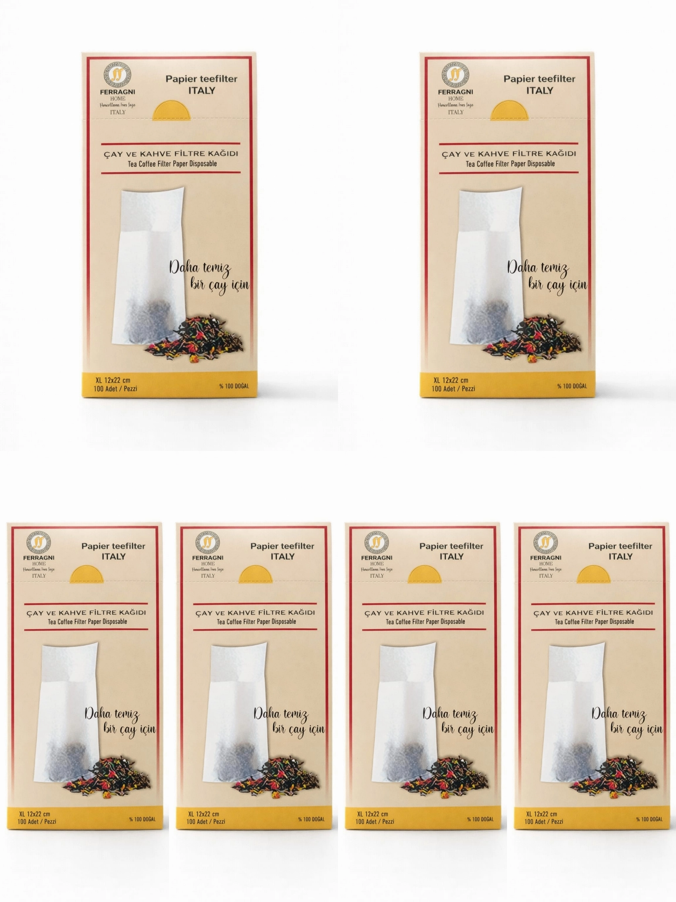 Çay Demleme Filtre Kağıdı XL JUMBO BOY 12*22 cm Kutulu 6 Paket (600 Adet) 