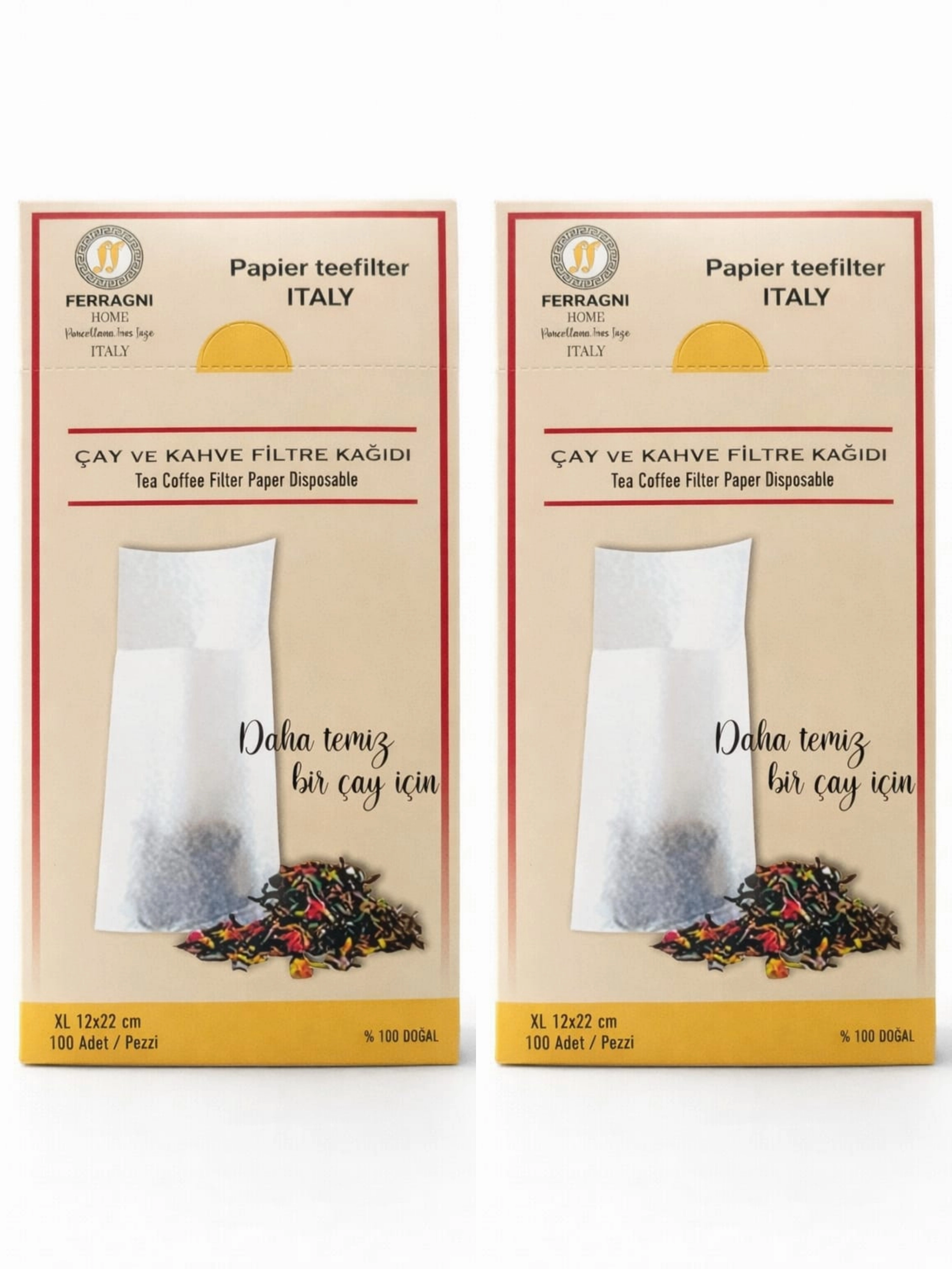 Çay Demleme Filtre Kağıdı XL JUMBO BOY 12*22 cm Kutulu 2 Paket (200 Adet) 