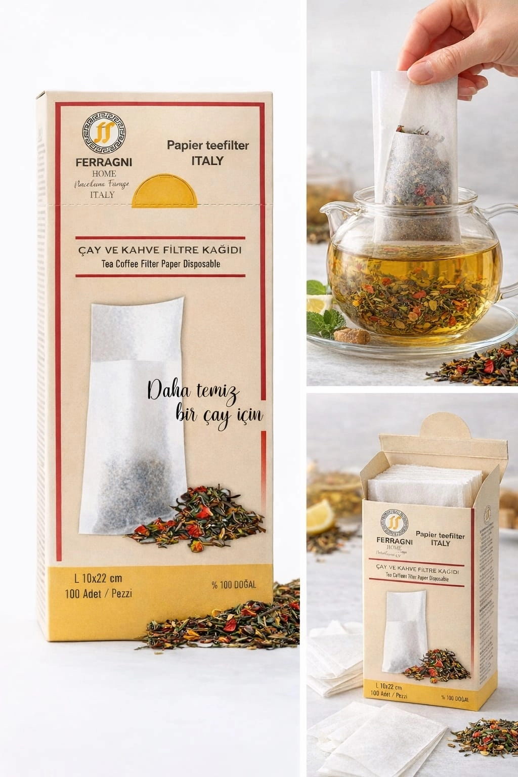 Çay Demleme Filtre Kağıdı L BOY 10*22 cm  Kutulu 3 Paket (300 Adet)