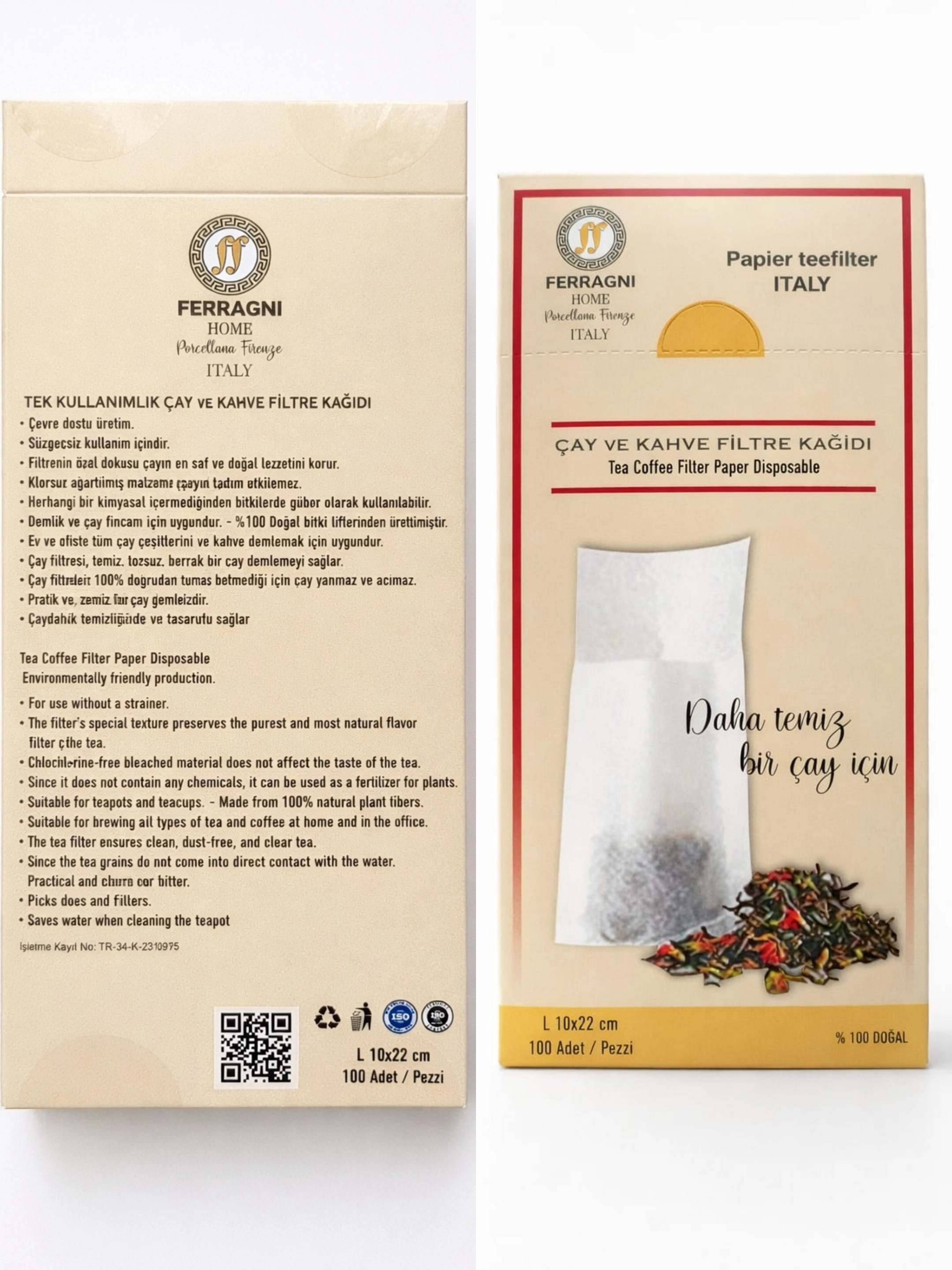 Çay Demleme Filtre Kağıdı L BOY 10*22 cm  Kutulu 3 Paket (300 Adet)