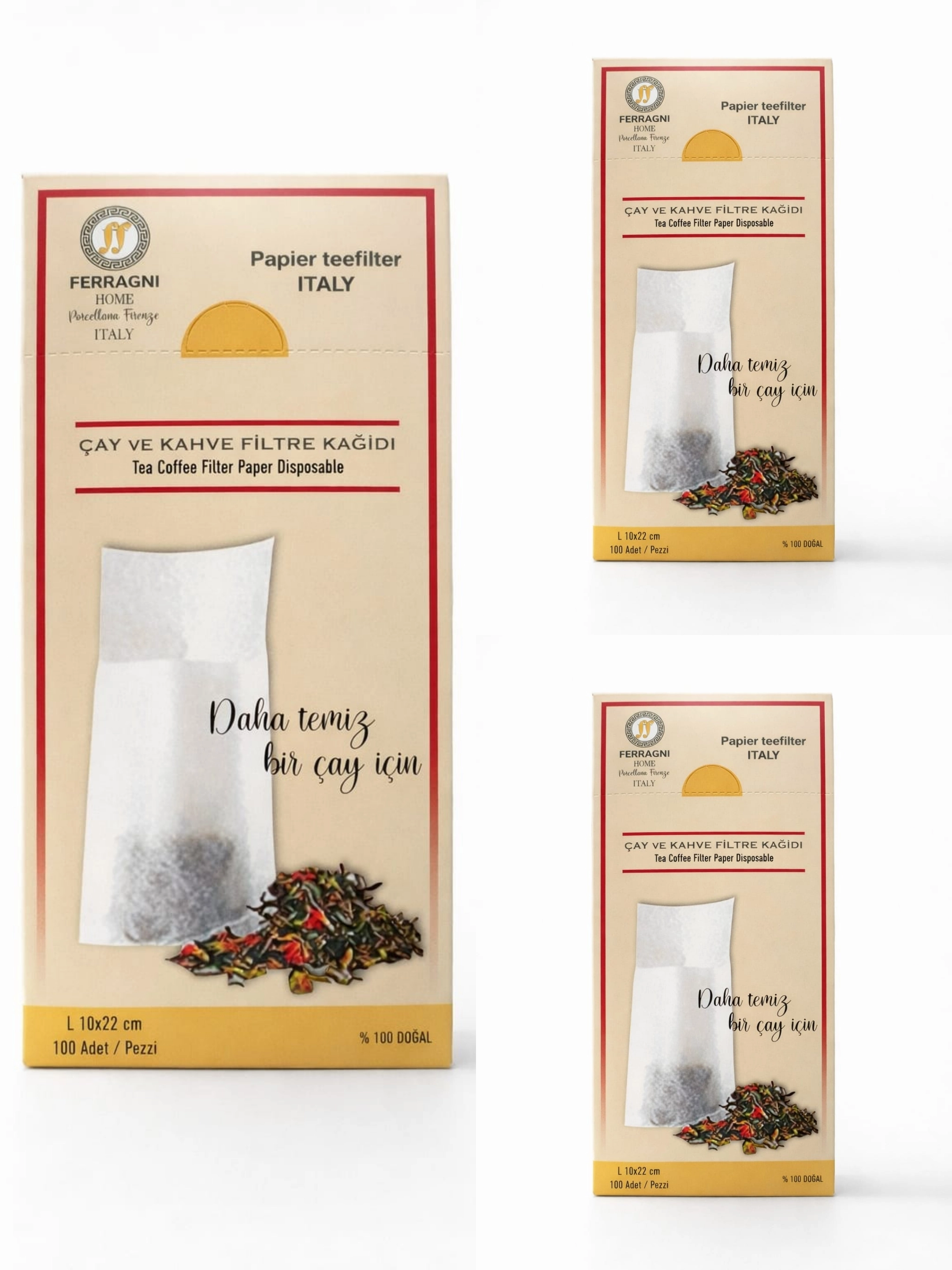 Çay Demleme Filtre Kağıdı L BOY 10*22 cm  Kutulu 3 Paket (300 Adet)