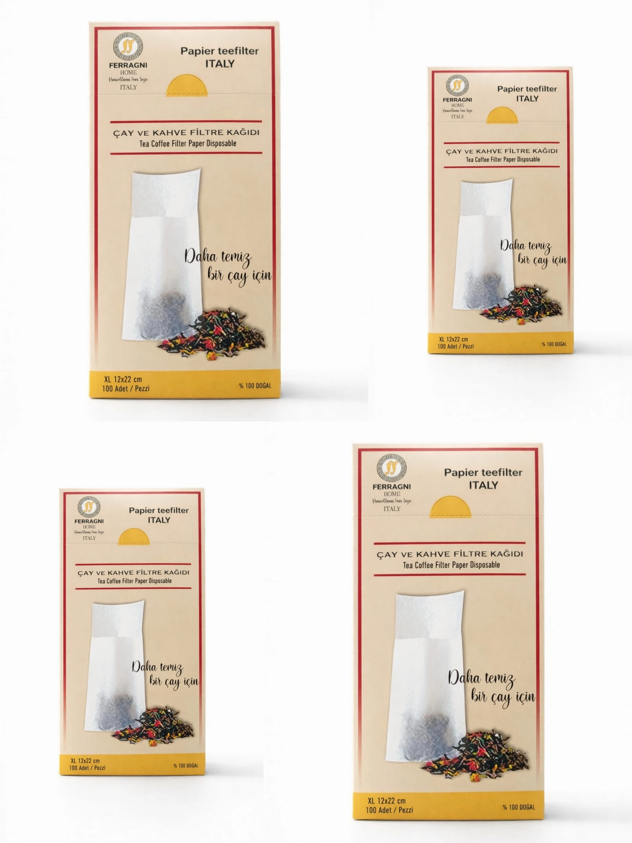 Çay Demleme Filtre Kağıdı XL JUMBO BOY 12*22 cm Kutulu 4 Paket (400 Adet) 