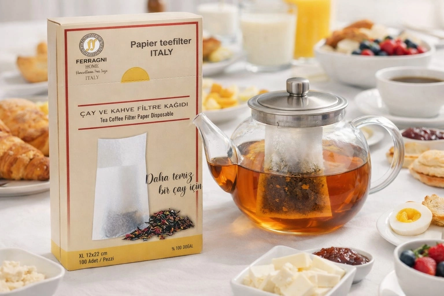 Çay Demleme Filtre Kağıdı XL JUMBO BOY 12*22 cm Kutulu 10 Paket (1000 Adet) 